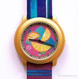 Rodajas naranjas impresas adec reloj | Adec de coloridos vintage por Citizen reloj