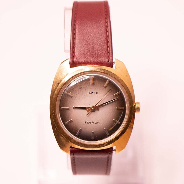 1970 Timex Ultra raro reloj con dial oscuro