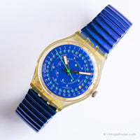 1992 Swatch GK708 DROP Watch | Vintage 90s Blue Swatch Gent