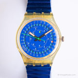 1992 Swatch GK708 Drop reloj | Azul vintage de los 90 Swatch Caballero