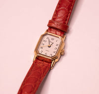 90s Vintage Timex Rectangular Watch for Women Gold-Tone