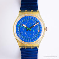 1992 Swatch GK708 Drop Watch | Vintage degli anni '90 blu Swatch Gentiluomo