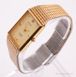 Tone d'or rectangulaire Benrus Quartz en diamant montre pour les hommes ou les femmes