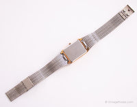 Rectangular Gold-tone Benrus Diamond Quartz Watch for Men or Women