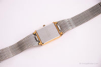 Tono de oro rectangular Benrus Cuarzo de diamante reloj para hombres o mujeres