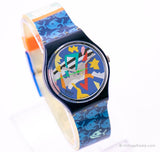 1993 SILVER PATCH GN132 Swatch Watch | Vintage Swatch Gent Collection
