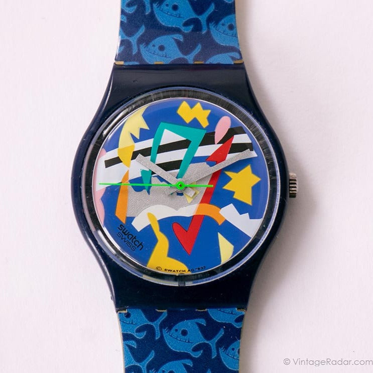 1993 SILVER PATCH GN132 Swatch Watch | Vintage Swatch Gent