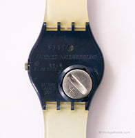 1993 Silver Patch Gn132 Swatch montre | Ancien Swatch Gent Collection