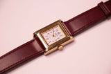 90er Jahre Acqua von Timex Indiglo rechteckig Uhr Gold-Ton
