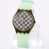 Clubes GM402 Vintage swatch reloj | Diseño de tablero de ajedrez reloj