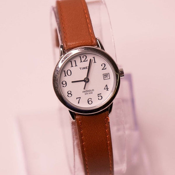 Antiguo Timex Resistente al agua reloj para mujeres dial blanco