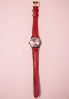 Vintage Timex Indiglo Watches for Small Wrists Red Leather Strap