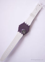2009 PURPLE-AND-WHITE GV122 Swatch Watch | Minimalist Swiss Watch - Vintage Radar