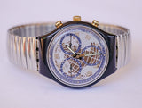1991 Timeless Zone SCN104 swatch Chronograph reloj Antiguo