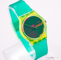 Honor Ride GJ104 de la década de 1990 swatch reloj | Verde de los 90 swatch Caballero reloj