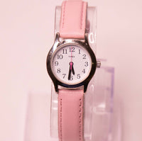 Minimalista Timex Correa de cuero rosa de cuarzo reloj para ella