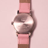 Minimalistic Timex Quartz Pink Leather Strap Watch for Her