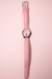 Minimalista Timex Correa de cuero rosa de cuarzo reloj para ella