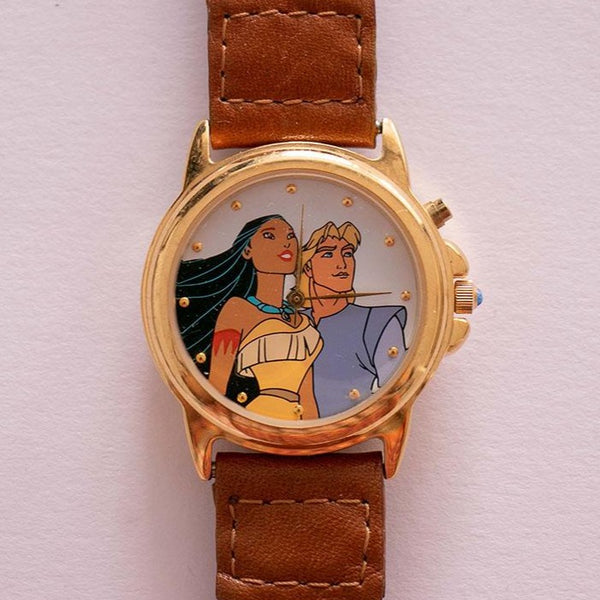 Vintage Musical Pocahontas & John Smith Disney Uhr Farben des Windes