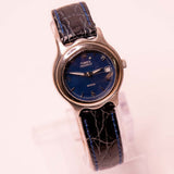 الاتصال الهاتفي الأزرق Timex ساعة Indiglo WR 30M على حزام جلدي أزرق