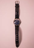 Blue Dial Timex Indiglo WR 30M Watch on a Blue Leather Strap