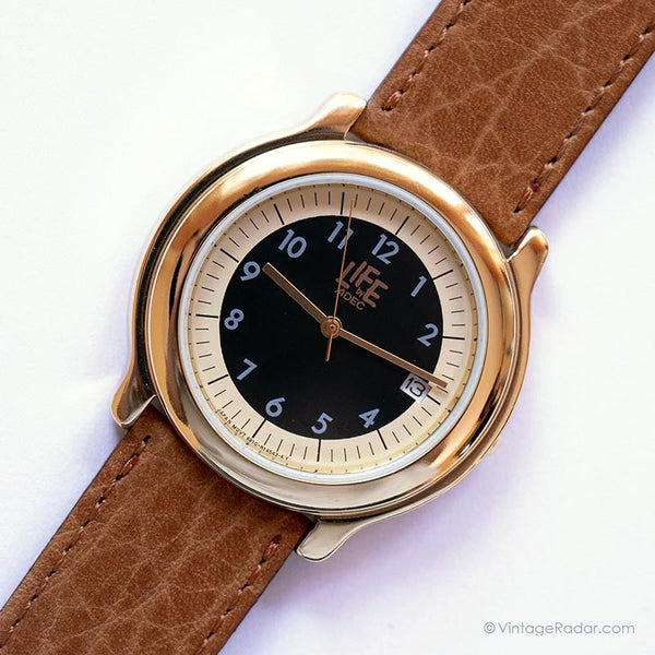 Vintage elegantes Leben von ADEC Uhr | Gold-Ton Citizen Japan Quarz Uhr