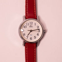Red Leather Timex Indiglo Watch for Women WR 30m 1990s