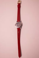 Cuero rojo Timex Indiglo reloj para mujeres WR 30m 1990s