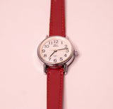 Cuir rouge Timex Indiglo montre pour les femmes WR 30m 1990