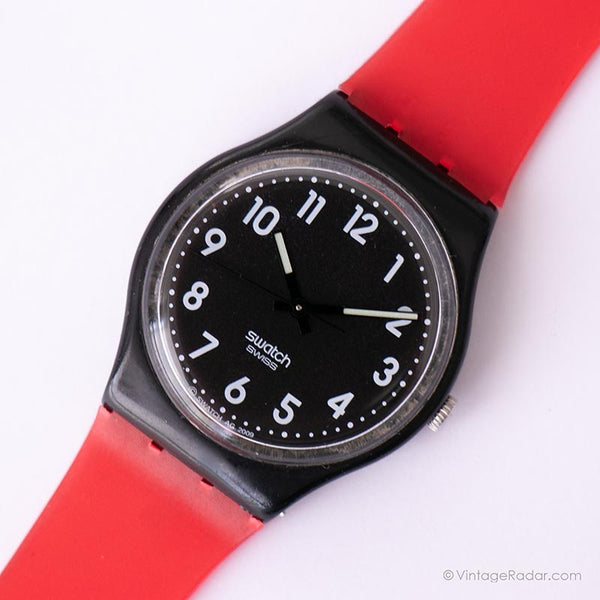 2009 Swatch GB247 Schwarzer Anzug Uhr | Minimalistische gebrauchte Swatch