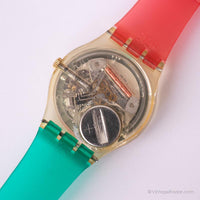 Vintage 1995 Swatch GK715 Moos Uhr | 90S Gold-Ton Swatch Mann