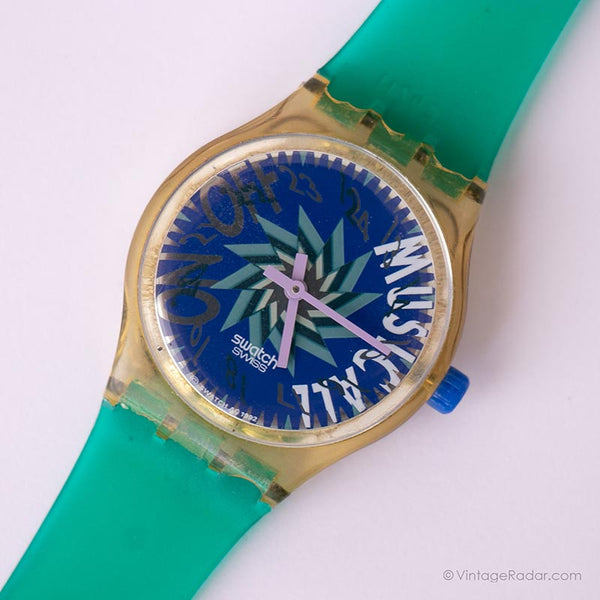 1993 Swatch SLK100 -Ton in Blau Uhr | 90er Jahre Swatch Musikall Uhr