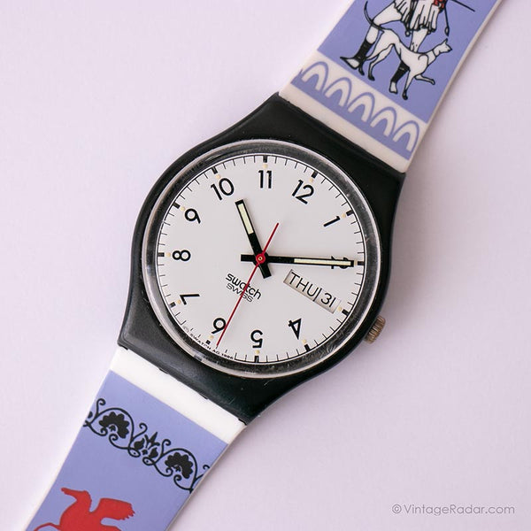 1986 Swatch GB709 Classic Two Uhr | Vintage Standard Swatch Mann