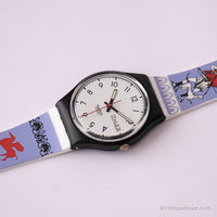 1986 Swatch GB709 Classic Two reloj | Estándar Vintage Swatch Caballero