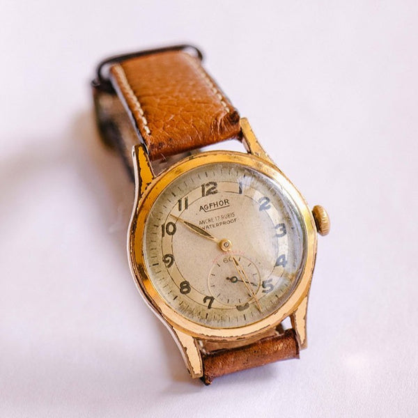 AGFHOR Ancre 17 Rubis Mechanical Vintage Watch | French Gold Watches Vintage - Vintage Radar