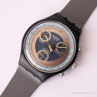 1991 Swatch SCN102 Silver Star reloj | Negro vintage Swatch Chrono