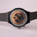 1991 Swatch SCN102 Silver Star Uhr | Vintage Schwarz Swatch Chrono