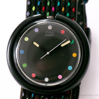 1989 swatch Hour de pointe pop PWBB109 montre | Pop à pois des années 80 swatch