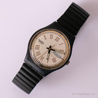 Vintage 1993 Swatch GN706 DIAMONDS Watch | Black Elegant Swatch Gent