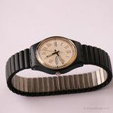 Vintage 1993 Swatch Diamantes GN706 reloj | Negro elegante Swatch Caballero