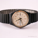 Vintage 1993 Swatch Diamants GN706 montre | Noir élégant Swatch Gant
