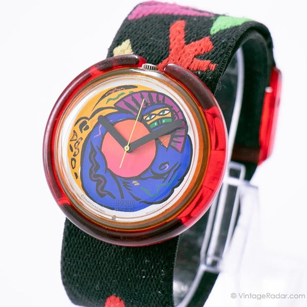 Swatch POP PWK132 COULEUR HISTOIRE montre | 1990 Pop vintage tribal Swatch