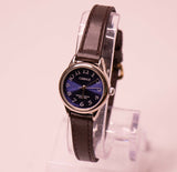 Blauer Zifferblattwagen von Timex Uhr Für Frauen -Lederband