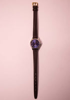 Chariot à cadran bleu par Timex montre pour la sangle en cuir des femmes