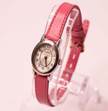 بيضاوي Timex ساعة جلدية وردية نسائية | أنيق Timex ساعات