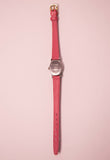 بيضاوي Timex ساعة جلدية وردية نسائية | أنيق Timex ساعات