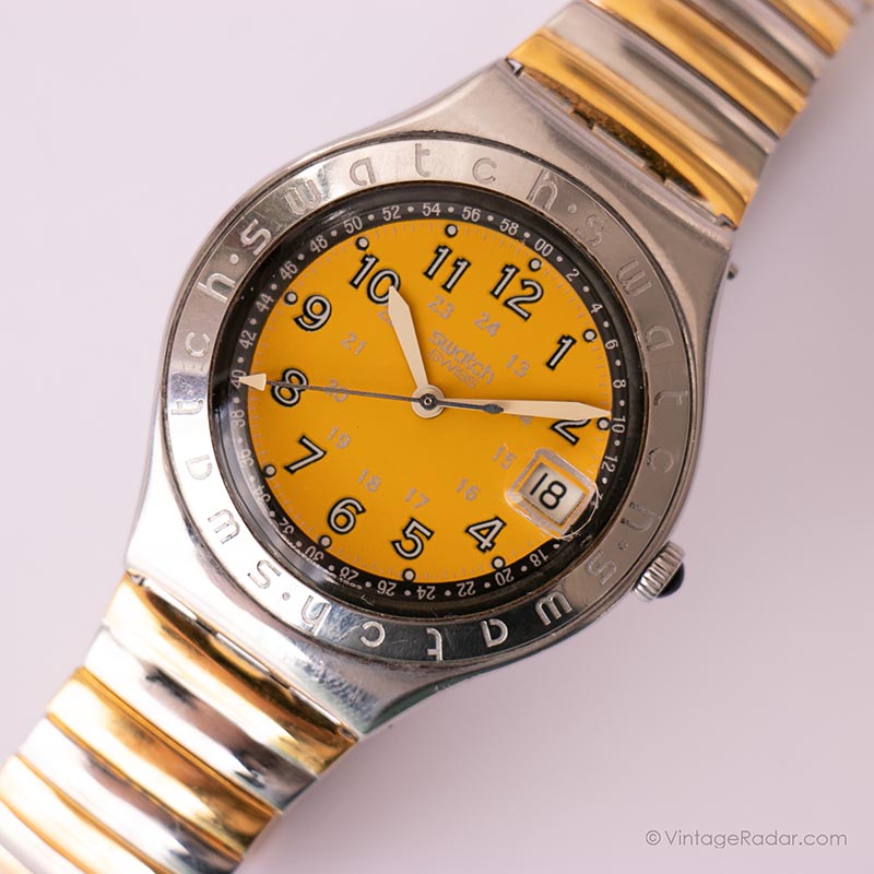 1997 Swatch YGS409C HAPPY JOE YELLOW Watch | 90s Yellow Swatch