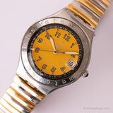 1997 Swatch Ygs409c heureux Joe Yellow montre | Jaune des années 90 Swatch Ironie