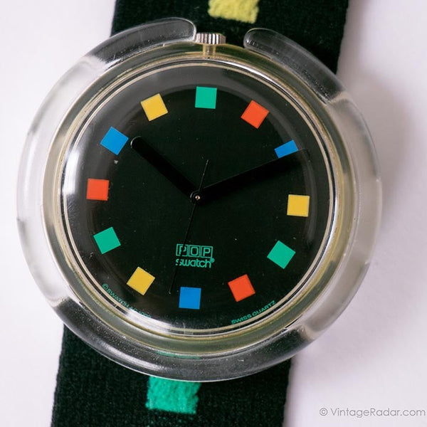 1993 swatch Pop PWK171 Square Parade Uhr | 90S Pop swatch Jahrgang