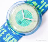 1992 Swatch Pop pwk163 sportpourri montre | Pop bleu des années 90 Swatch Ancien